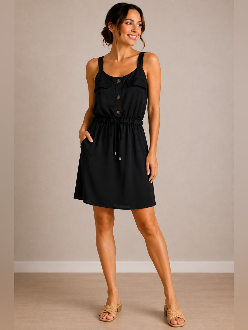 A Hint Of Blush Juniors Black Drawstring Dress – Size XL